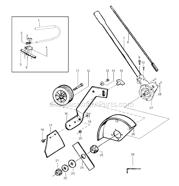 Weed Eater 1000E (Type 1) Edger Attachment Page A Diagram